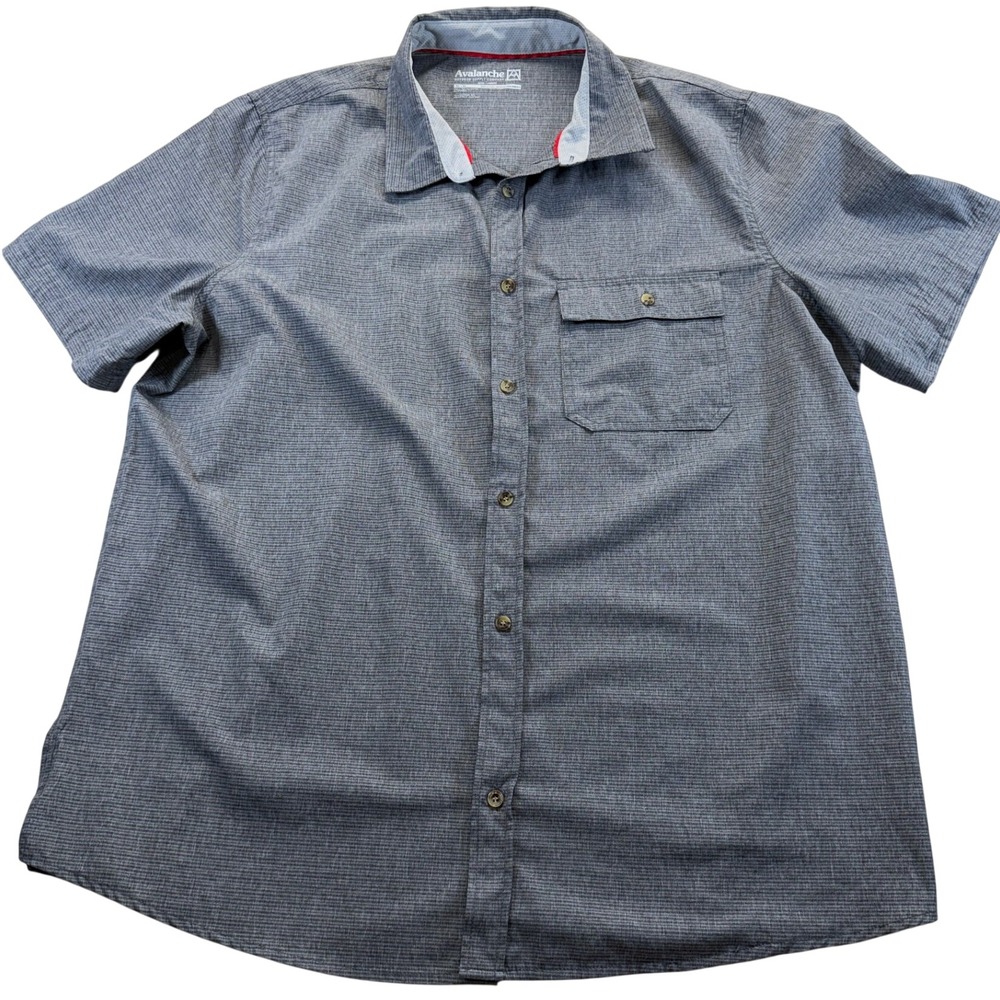 Avalanche Shirt Mens XL Gray Outdoor Supply Co Short Sleeve Button Down CAM200U